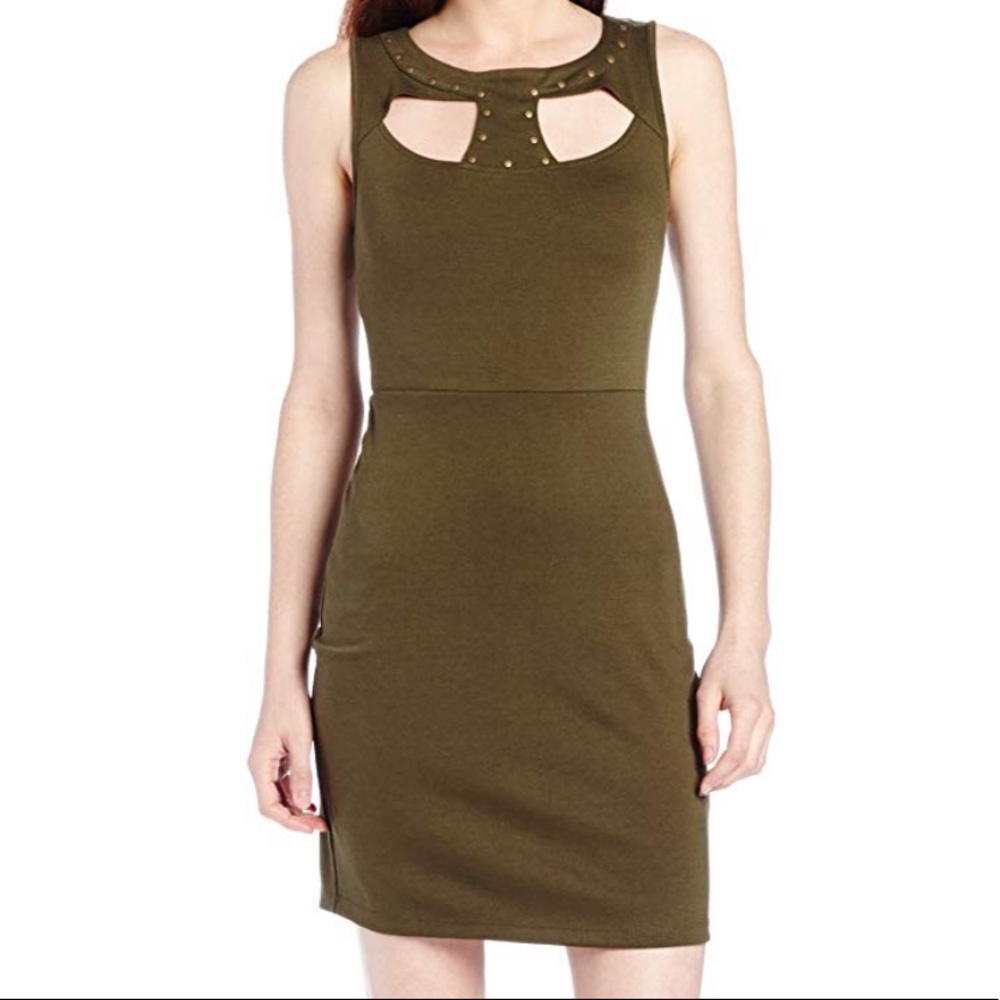Jack by BB Dakota Studded Army Green Dress NWT